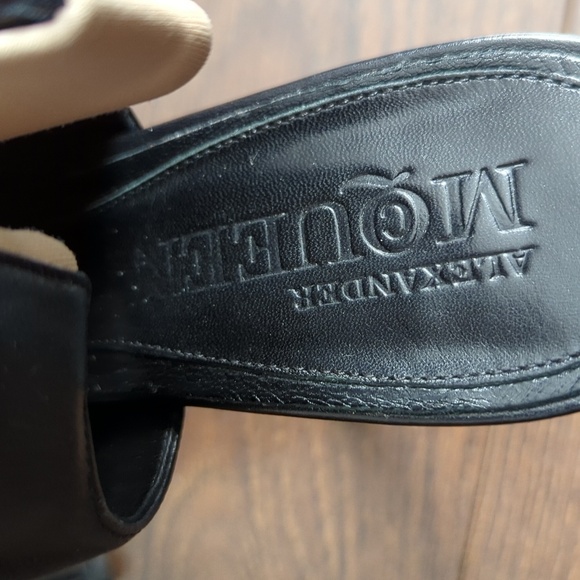 HP. ALEXANDER MCQUEEN Leather Peep Toe Slingback Heels - Picture 11 of 12